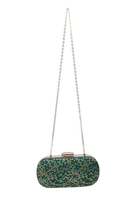 Nazaakat By Samara Singh Printed Banarsi Silk Clutch 