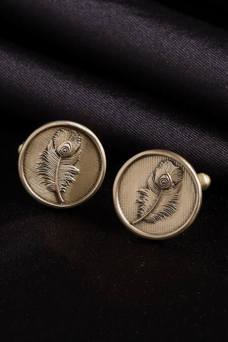 Cosa Nostraa_Gold Embroidery Plume Sonata Gift Set _Online_at_Aza_Fashions