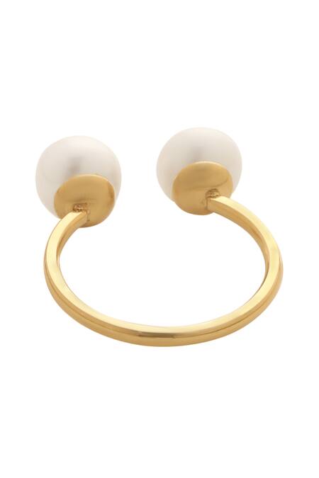 Dusala Gold Plated Pearls Whisper Ring Online at Aza Fashions Dusala_Gold Plated Pearls Whisper Ring _Online_at_Aza_Fashions