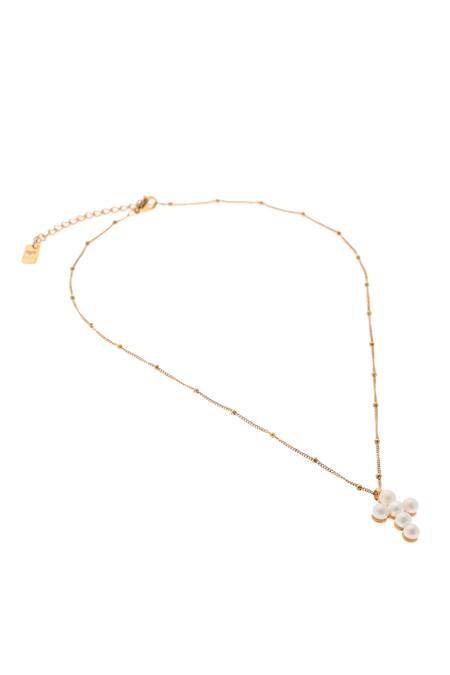 Dusala_Gold Plated Cross Grace Necklace _Online_at_Aza_Fashions