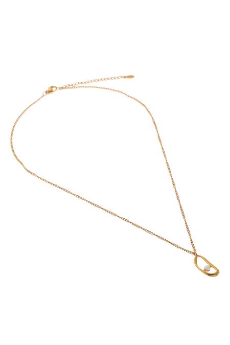 Dusala Gold Plated Pendant Bliss Necklace Online at Aza Fashions Dusala_Gold Plated Pendant Bliss Necklace _Online_at_Aza_Fashions