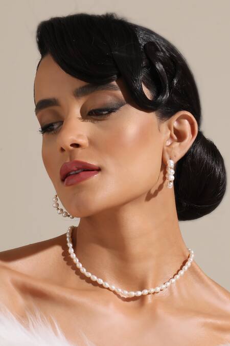 Buy_Dusala_Gold Plated Pearls Irregular Beauty Earrings _Online_at_Aza_Fashions