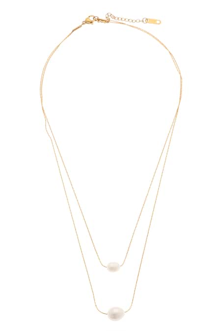 Shop Dusala Gold Plated Layered Sophistication Necklace at Aza Fashions Shop_Dusala_Gold Plated Layered Sophistication Necklace _at_Aza_Fashions