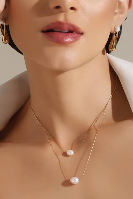 Buy Dusala Gold Plated Layered Sophistication Necklace Online at Aza Fashions Buy_Dusala_Gold Plated Layered Sophistication Necklace _Online_at_Aza_Fashions