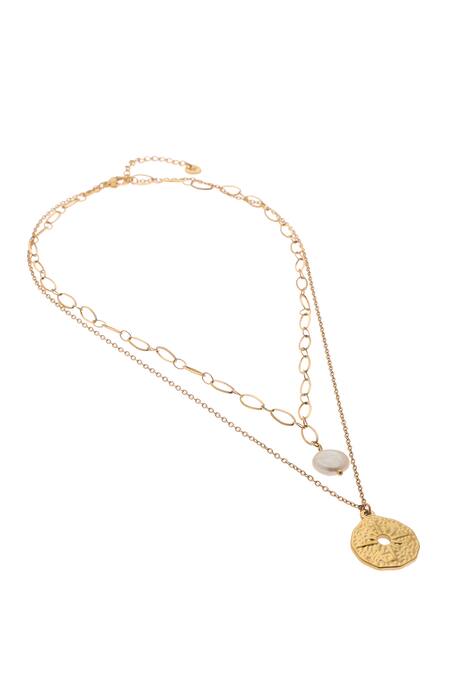 Dusala_Gold Plated Charm Necklace _Online_at_Aza_Fashions
