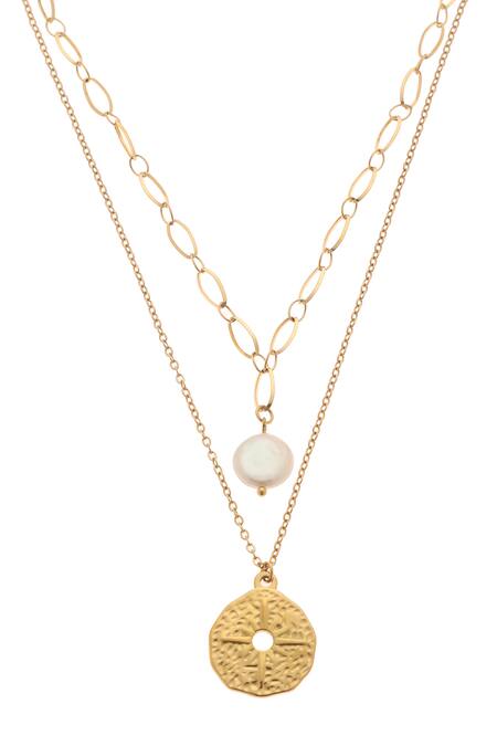 Buy_Dusala_Gold Plated Charm Necklace _Online_at_Aza_Fashions