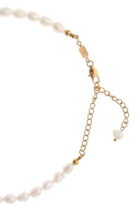 Buy_Dusala_Gold Plated Clavicale Pearl Grace Necklace _Online_at_Aza_Fashions