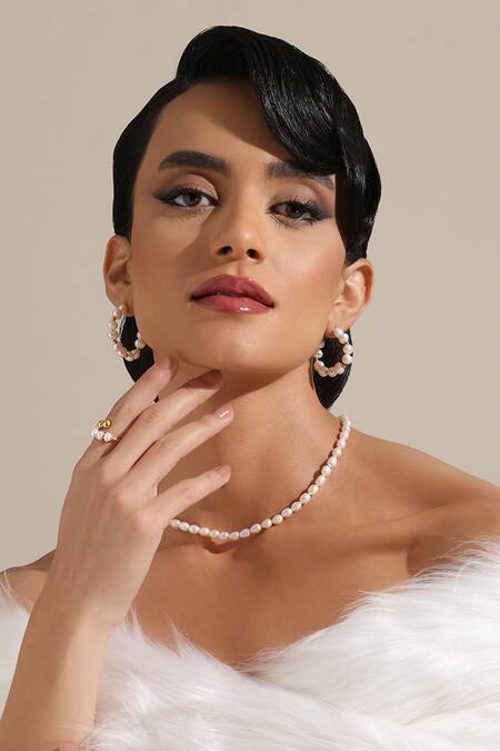 Shop_Dusala_Gold Plated Clavicale Pearl Grace Necklace 