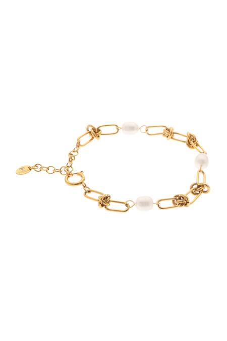 Dusala_Gold Plated Pearls Versatile Bracelet _Online_at_Aza_Fashions