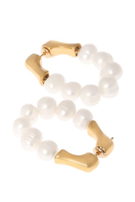 Buy Dusala Gold Plated Pearls On Earrings Online at Aza Fashions Buy_Dusala_Gold Plated Pearls On Earrings _Online_at_Aza_Fashions