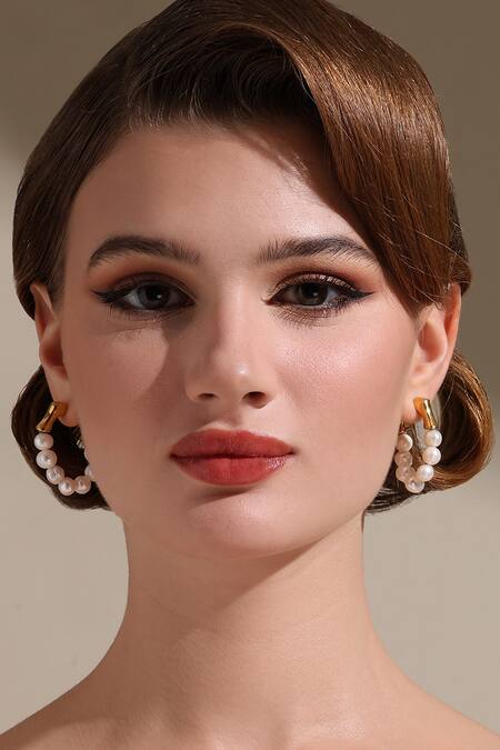 Buy Dusala Gold Plated Pearls On Earrings Buy_Dusala_Gold Plated Pearls On Earrings