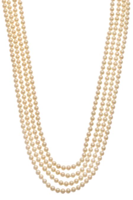 Buy Dusala Silver Plated 4 Strand Mala Necklace Online at Aza Fashions Buy_Dusala_Silver Plated 4 Strand Mala Necklace _Online_at_Aza_Fashions