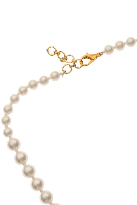 Dusala Silver Plated Natural Pearl Necklace Online at Aza Fashions Dusala_Silver Plated Natural Pearl Necklace _Online_at_Aza_Fashions