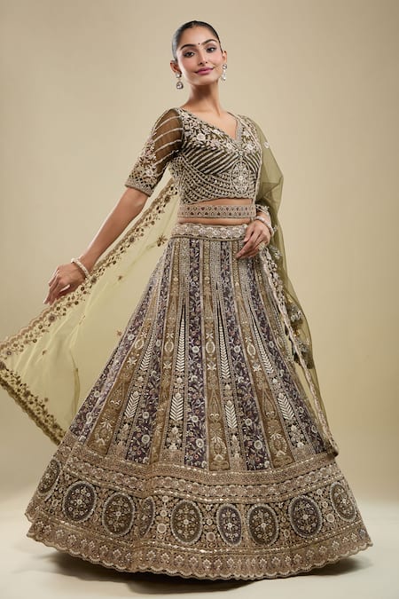 Samyukta Singhania Tonal Embroidered Lehenga Set 