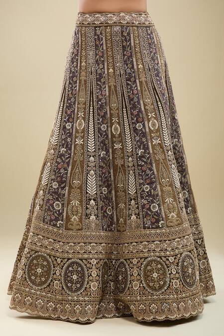 Buy Samyukta Singhania Green Net Embroidery V-neck Tonal Lehenga Set Buy_Samyukta Singhania_Green Net Embroidery V-neck Tonal Lehenga Set