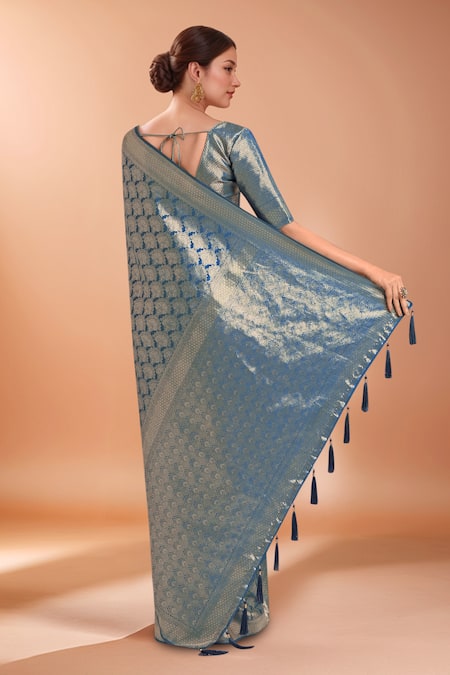 Samyukta Singhania Zari Woven Banarasi Satin Silk Saree With Blouse 