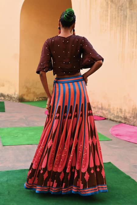 Swati Vijaivargie Polka Dot Pattern Top With Lehenga 