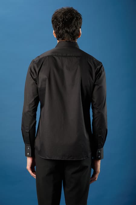 Rohit Bal Black Poplin Shirt 