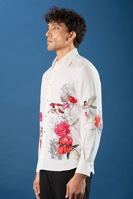 Buy Rohit Bal Ivory Poplin Embroidery Shirt Buy_Rohit Bal_Ivory Poplin Embroidery Shirt