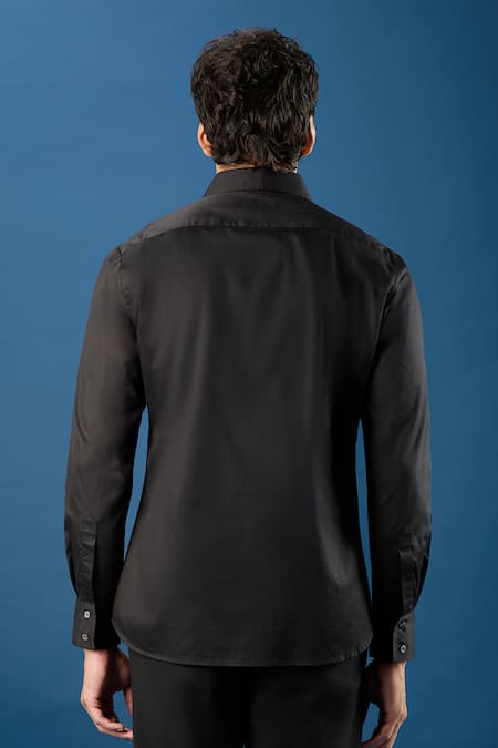 Rohit Bal Black Poplin Shirt 