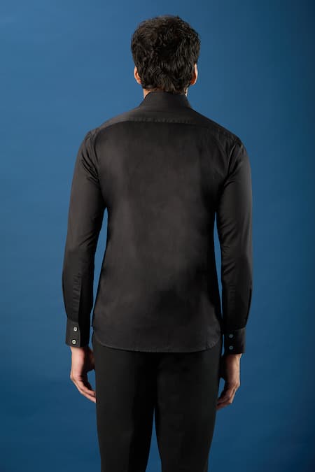 Rohit Bal Black Poplin Shirt 