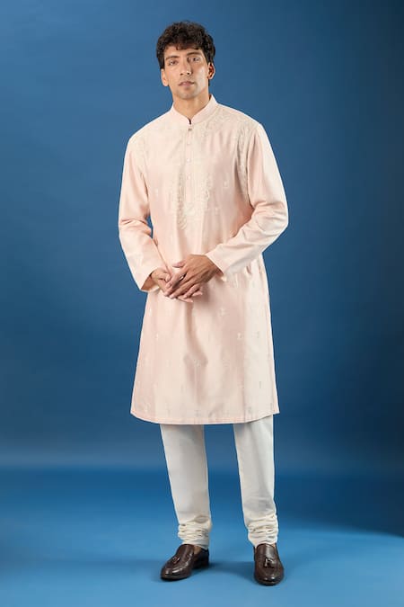 Rohit Bal Power Pink Chanderi Kurta Set