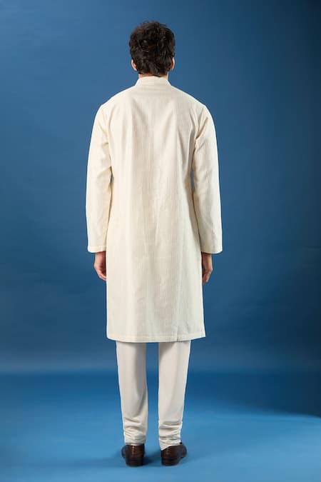 Rohit Bal Chanderi Floral Embroidered Kurta Set 