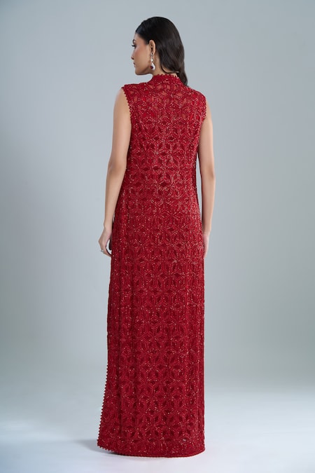 Ritika Mirchandani Flache Embroidered Jacket Pant Set 