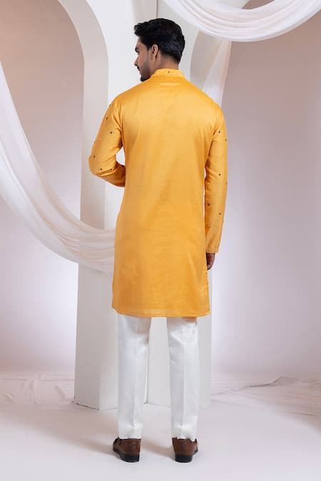 Smriti By Anju Agarwal Etched Dusk Chanderi Kurta With Pant