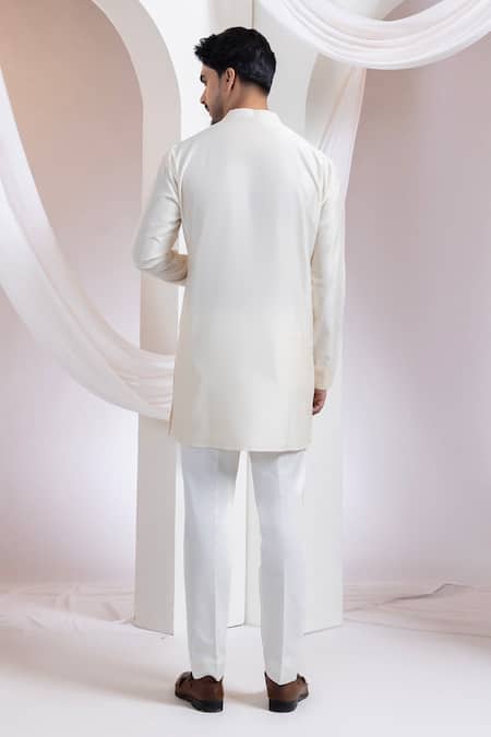 Smriti By Anju Agarwal Linearc Chanderi Kurta With Pant