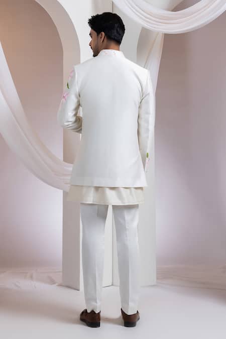 Smriti By Anju Agarwal Floral Pattern Jacket & Pant Set