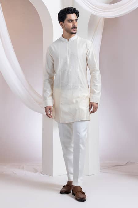 Buy Smriti By Anju Agarwal Ivory Chanderi, Cotton Embroidery Floral Pattern Achkan Set Online at Aza Fashions Buy_Smriti By Anju Agarwal_Ivory Chanderi, Cotton Embroidery Floral Pattern Achkan Set _Online_at_Aza_Fashions