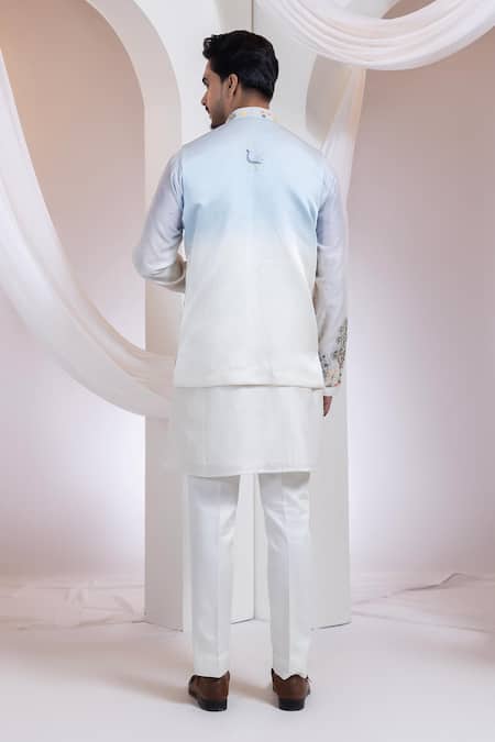 Smriti By Anju Agarwal Madhubani Neelra Nehru Jacket Kurta Set