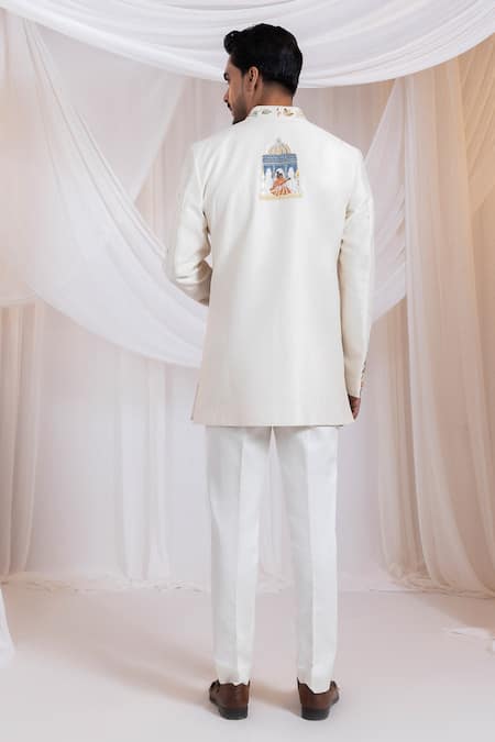 Smriti By Anju Agarwal Darbaar Royale Jungle Pattern Bandhgala Set 