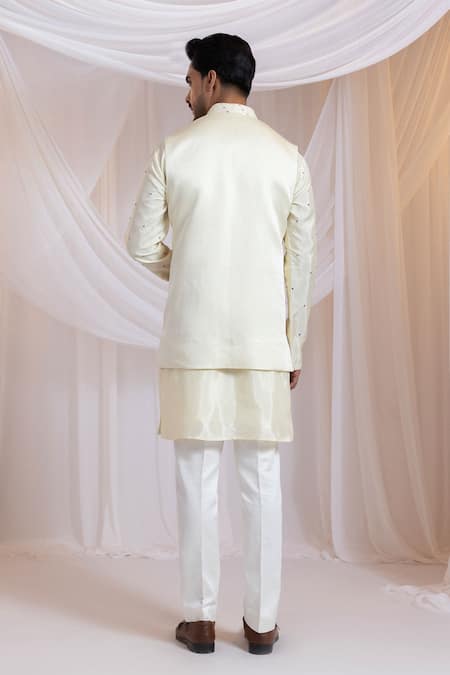 Smriti By Anju Agarwal Leafline Pattern Nehru Jacket 