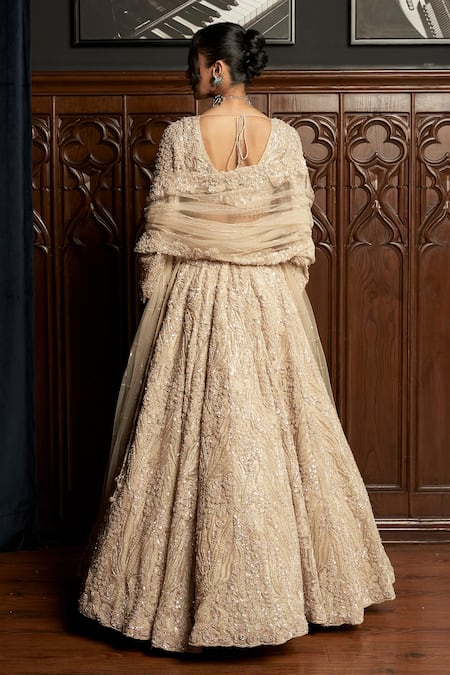 Istya Beige Embellished Lehenga Set 