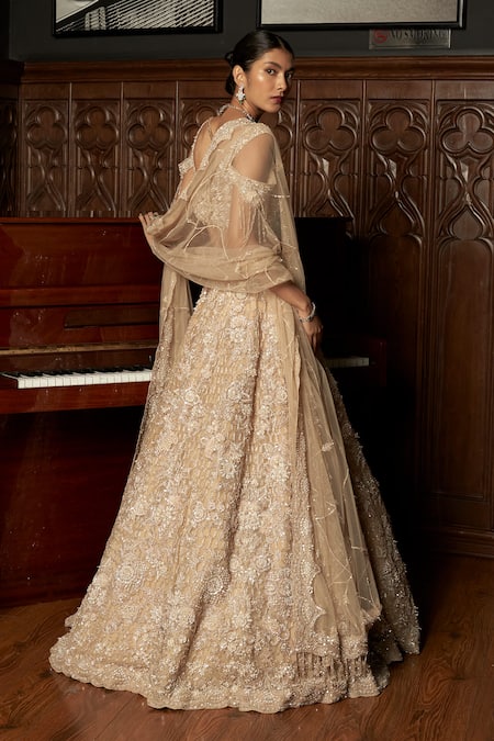 Istya Beige Embellished Lehenga Set 