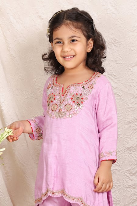 P & S CO Embroidered Kurta & Sharara Set 