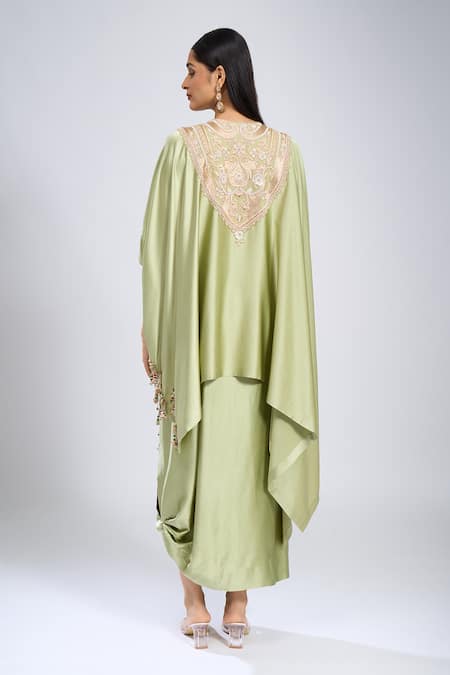 Anamika Khanna Embroidered Kurta With Draped Skirt 