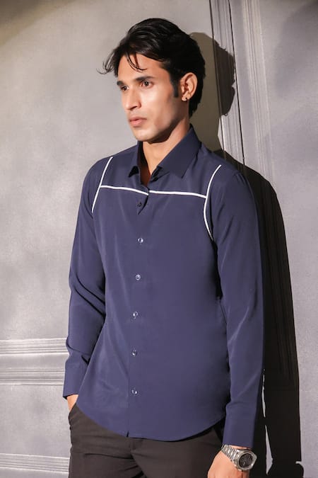 Menero Contrast Tape Pattern Shirt 