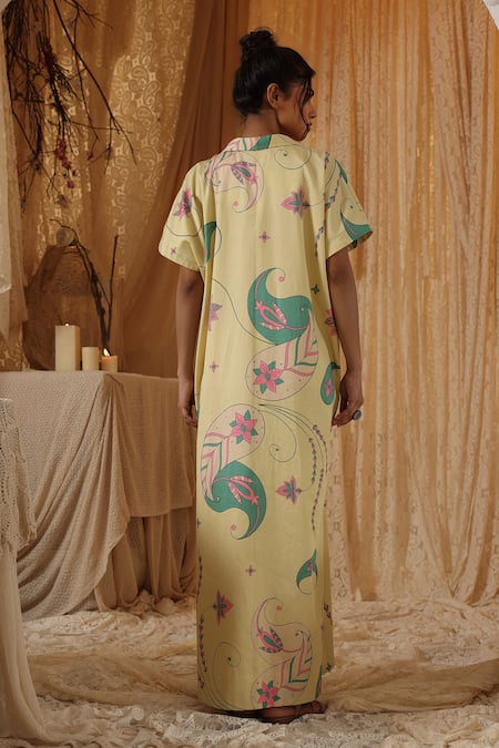 Kritika Murarka Yellow Paisley Kaftan Dress 