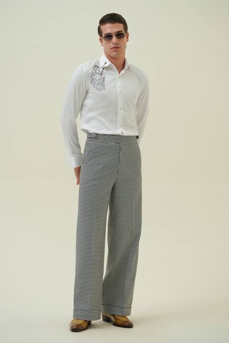 Buy_Amrit Dawani_White Cotton Embroidery Wounded Angel Shirt _Online_at_Aza_Fashions