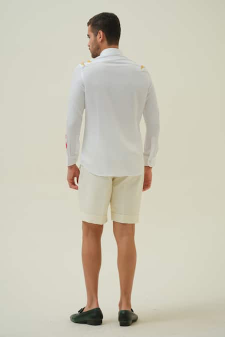 Amrit Dawani Heart White Hand Painted Shirt 