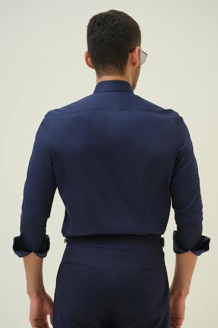 Amrit Dawani Statue Blue Hand Painted Shirt 