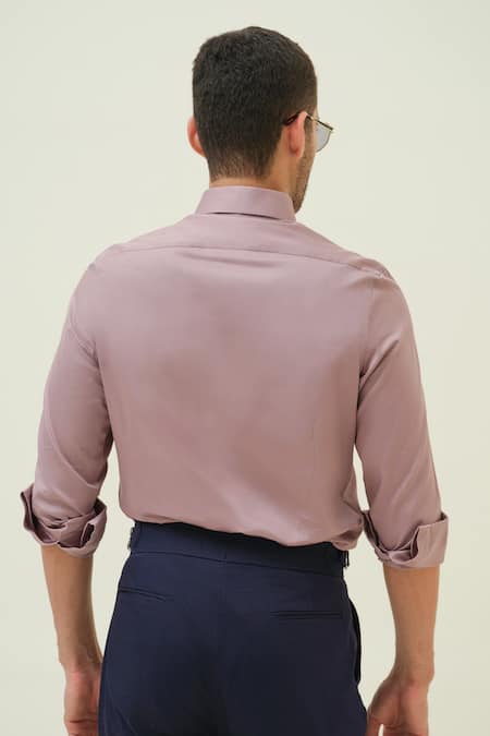 Amrit Dawani Eagle Mauve Hand Embroidered Shirt 