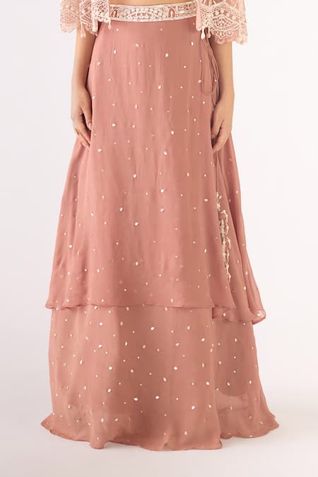 Buy Basanti - Kapde Aur Koffee Pink Georgette Beads, Cut Work V-, Round Embroidered Lehenga Set Online at Aza Fashions Buy_Basanti - Kapde Aur Koffee_Pink Georgette Beads, Cut Work V-, Round Embroidered Lehenga Set _Online_at_Aza_Fashions