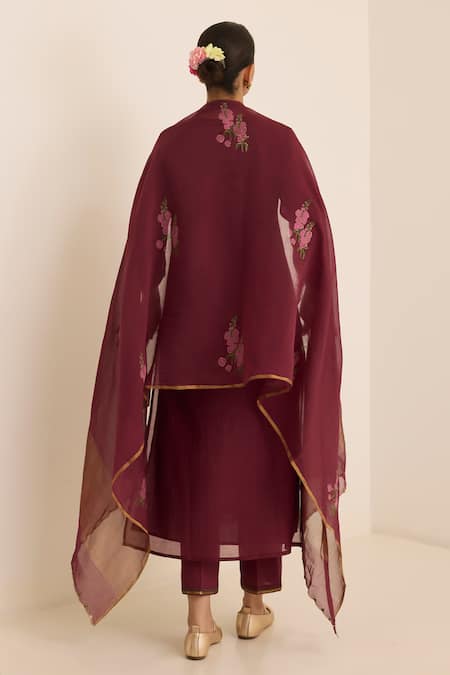 Juanita By Shubhda Ivy Chanderi Kurta Pant Set 