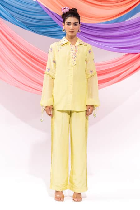 Leela By A Embroidered Shirt With Pant 