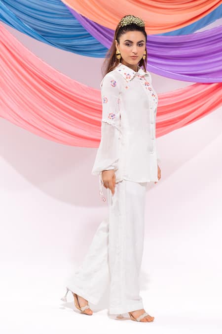 Leela By A Placement Embroidered Shirt With Pant 