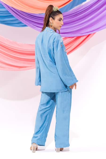 Leela By A Floral Embroidered Shirt With Pant 